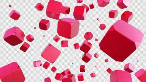 Cube Transparent Background Loop V1 Stock Footage 344382647