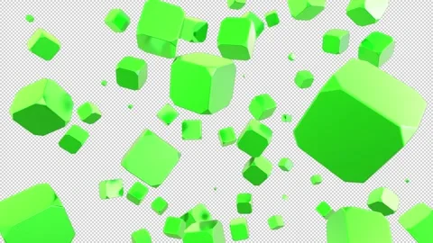 Cube Transparent Background Loop V2 Stock Footage 344382710