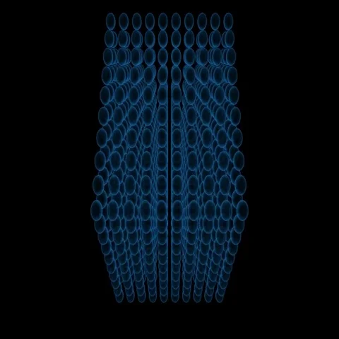 Cube of transparent blue balls spinning Video stock 69479245