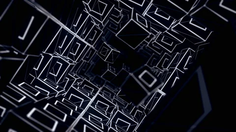 Cube Tunnel In A 3d Animation Stock Video Pond5