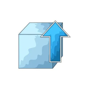 Cube with upward arrow illustration Stock Illustration