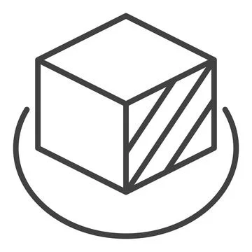 Cube vector 3D Printing Technology thin line icon or symbol Stock Illustration