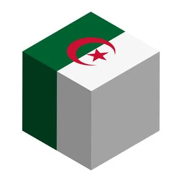 Cube vector flag of Algeria Stock Illustration