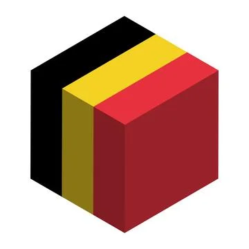 Cube vector flag of Belgium Stock Illustration