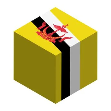 Cube vector flag of Brunei Stock Illustration