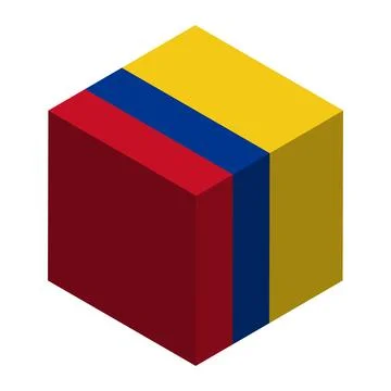 Cube vector flag of Colombia Ilustración de archivo