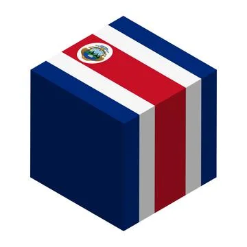 Cube vector flag of Costa Rica Stock Illustration