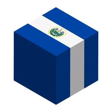 Cube vector flag of El Salvador Stock Illustration