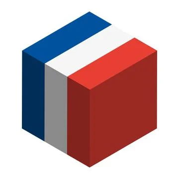 Cube vector flag of France イラスト素材