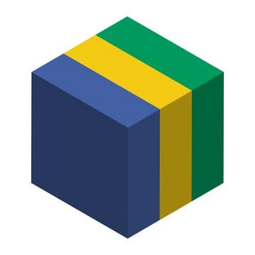 Cube vector flag of Gabon Stock Illustration