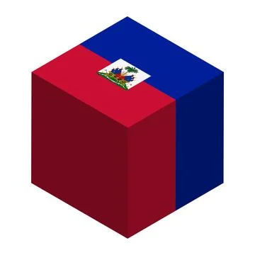 Cube vector flag of Haiti Stock Illustration