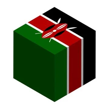 Cube vector flag of Kenya Ilustración de archivo