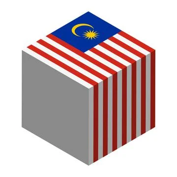 Cube vector flag of Malaysia Stock Illustration