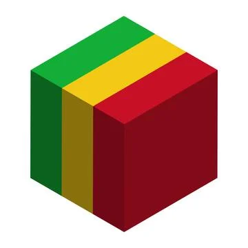 Cube vector flag of Mali Stock Illustration