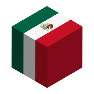 Cube vector flag of Mexico Ilustración de archivo