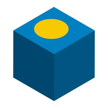 Cube vector flag of Palau Stock Illustration