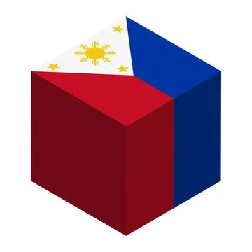 Cube vector flag of Philippines Stock Illustration