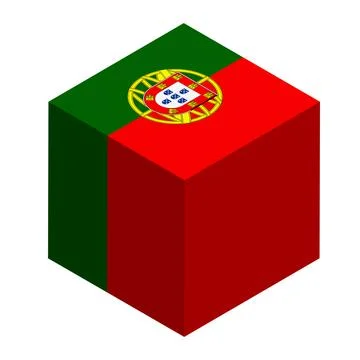 Cube vector flag of Portugal Stock Illustration