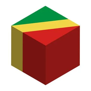 Cube vector flag of Republic of the Congo Illustrazione stock