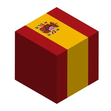 Cube vector flag of Spain Stock Illustration