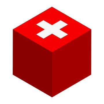 Cube vector flag of Switzerland Illustrazione stock