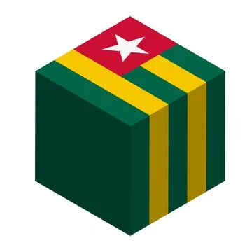 Cube vector flag of Togo Illustrazione stock