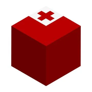 Cube vector flag of Tonga Stock Illustration