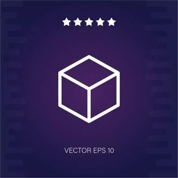 Cube vector icon Stock Illustration