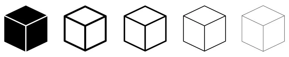 Cube vector icons set Stock Illustration