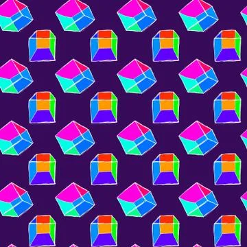 Cube vector seamless pattern Illustrazione stock