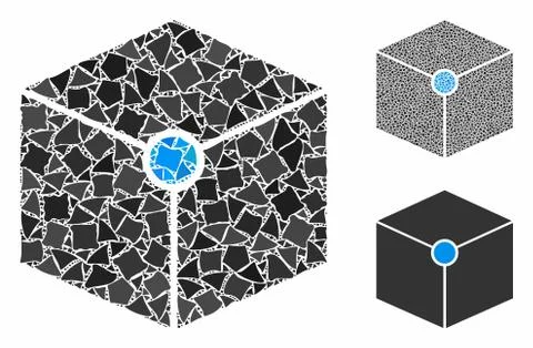 Cube vertex Composition Icon of Rough Elements Illustrazione stock