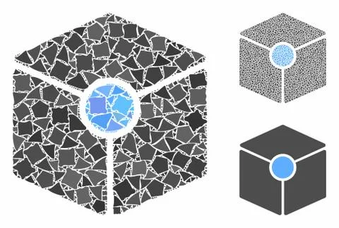 Cube vertex Composition Icon of Tuberous Pieces Stock Illustration