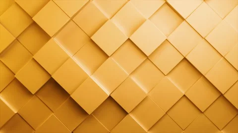 Cube wall background loop 4k - yellow diagonal big Stock Footage 174702042