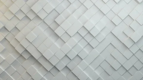 Cube wall background loop 4k - white diagonal medium Stock Footage 174738990