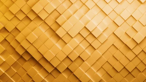 Cube wall background loop 4k - yellow diagonal medium Stock Footage 174741734