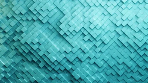 Cube wall background loop 4k - blue diagonal small Stock Footage 174747796