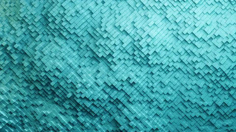 Cube wall background loop 4k - blue diagonal tiny Stock Footage 174784026
