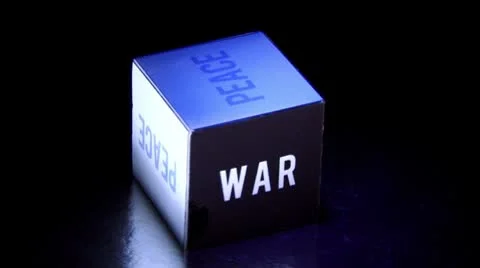 Cube, War-Peace rotate Stock Footage 8970865
