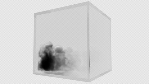 A cube in which a jet of smoke moves. Stock Footage 242528819