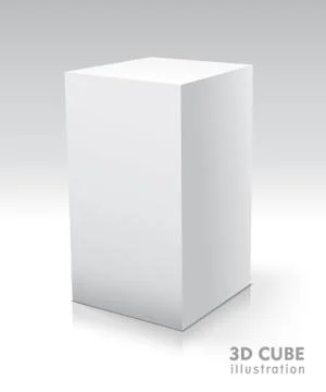 Cube white icon. Template for your design. illustration. Stock Illustration