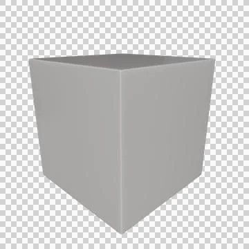 Cube white in perspective isolated on transparent background PNG Illustrazione stock