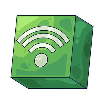 Cube with Wi-Fi signal illustration 스톡 일러스트