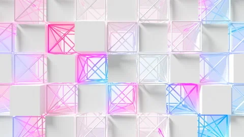 Cube Wire Structure Loop 1 Multicolor Stock Footage 147096147