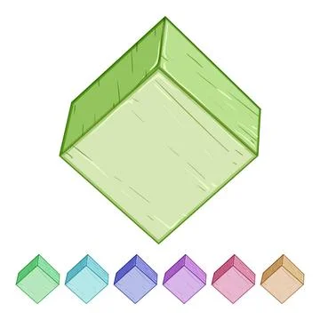 Cube wooden blocks cartoon vector graphic Stock Illustration