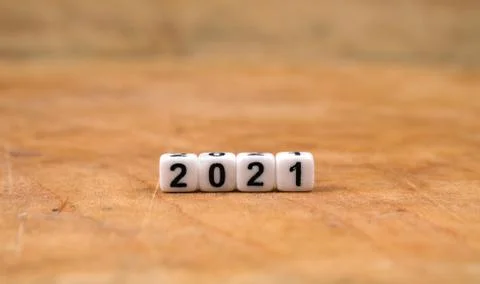 Cube words on the wooden table Stock-Fotos