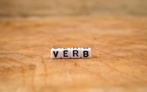 Cube words on the wooden table Stock Photos