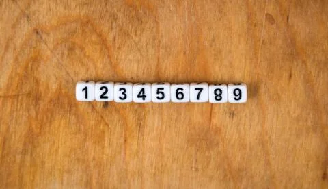 Cube words on the wooden table Foto stock