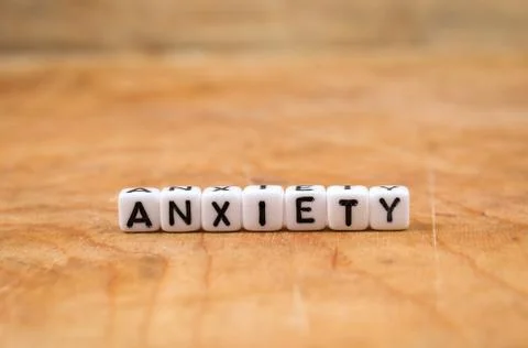 Cube words on the wooden table Stock Photos