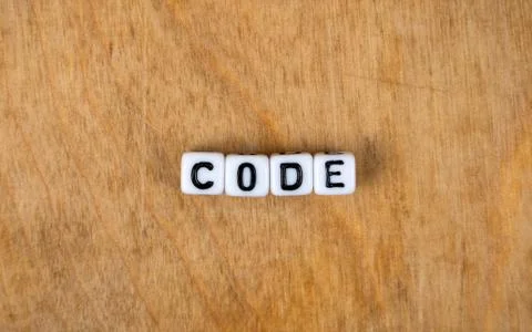 Cube words on the wooden table Stock Photos