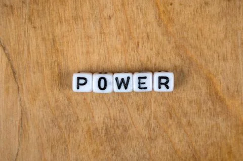 Cube words on the wooden table Stock Photos